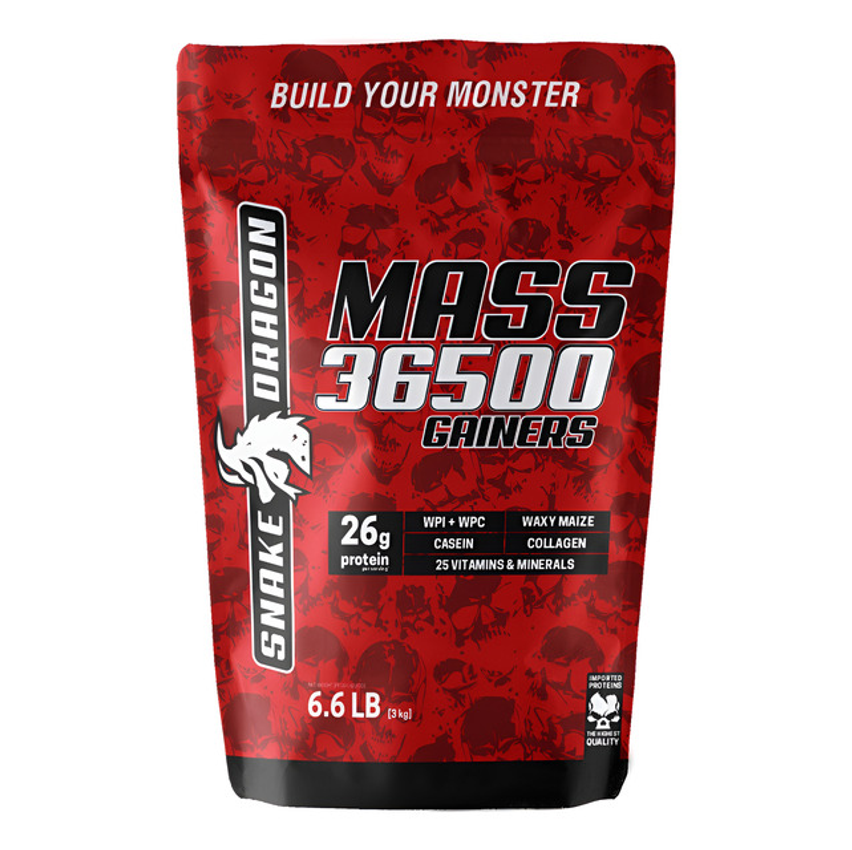 Hipercalórico Mass 36500 Gainers 3kg - Zero Soja E Glúten
