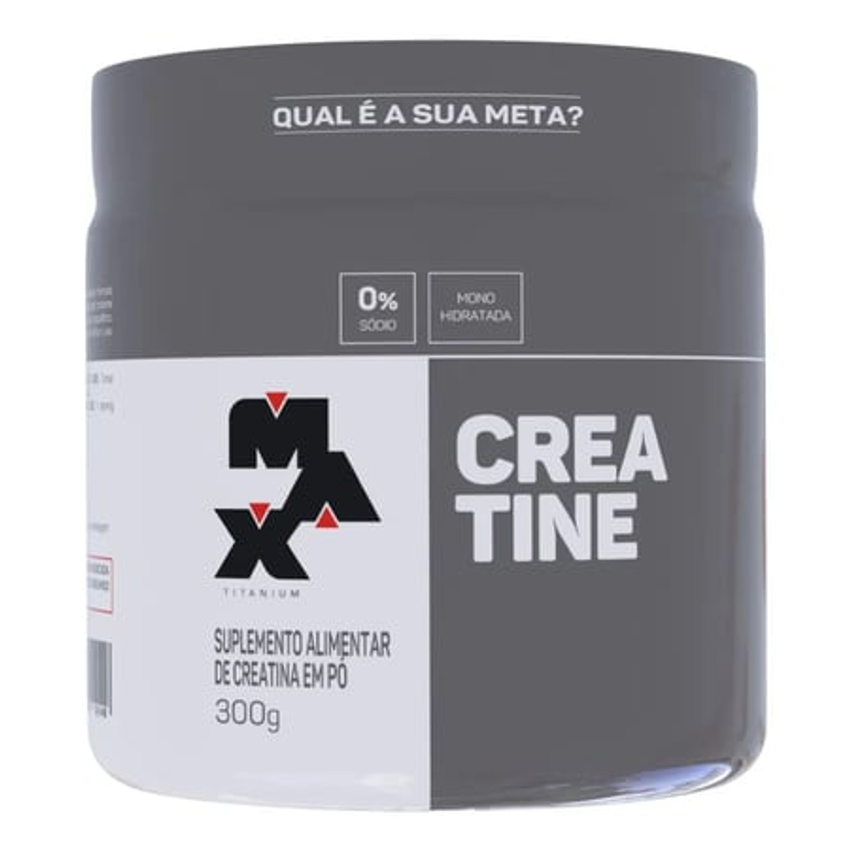 Creatina Max Titanium Monohidratada em Pó Pote 300g Creatina Po Sem Sabor