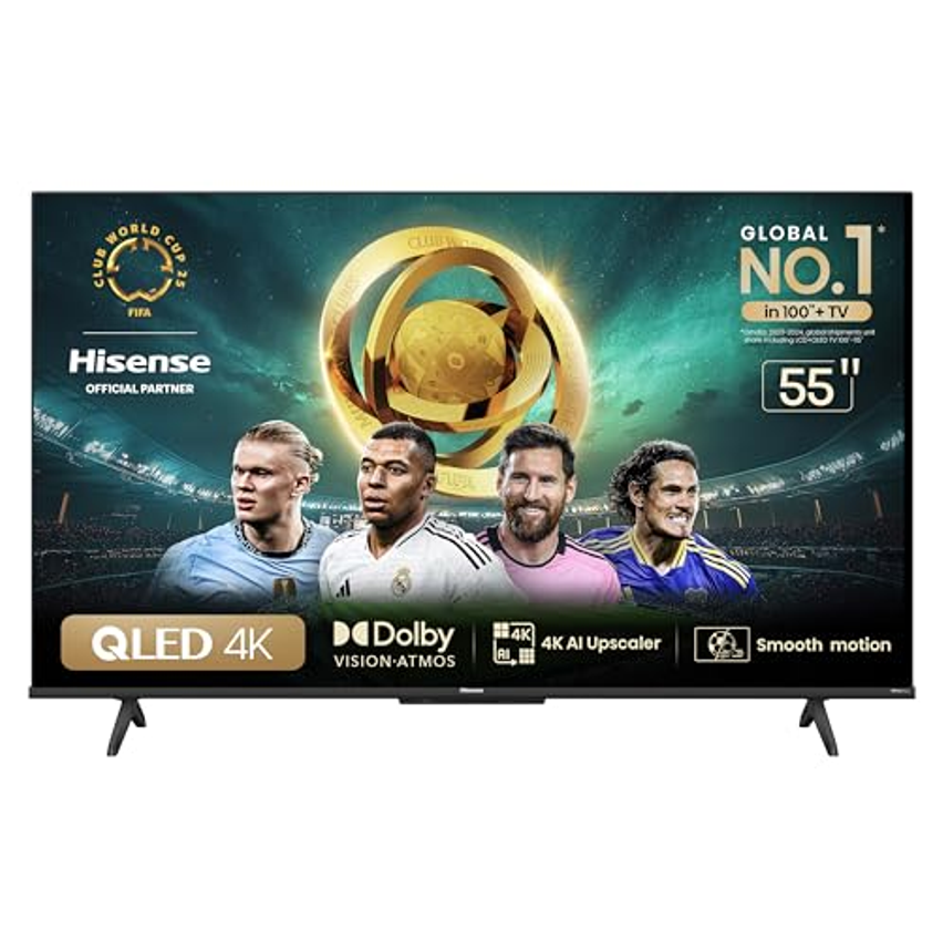 Hisense Smart TV UHD 4K QLED 55" Polegadas 55Q6N Google TV com HDR10+, Dolby Atmos, Sports Mode, Game Mode Plus e Compatível com Alexa