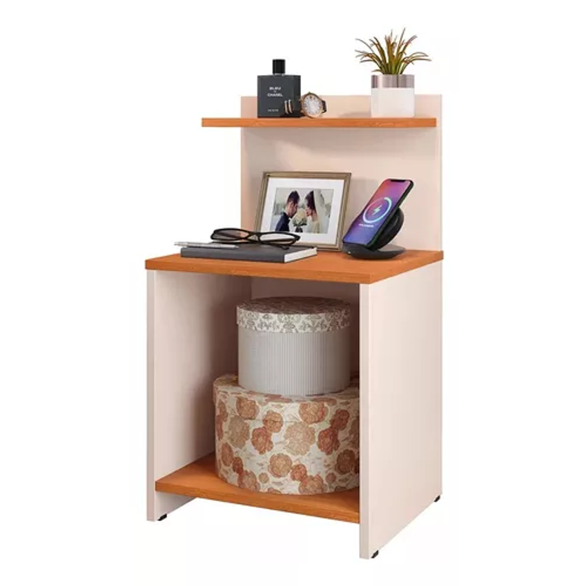 Mesa De Cabeceira Com Prateleira E Nicho Para Quarto Decor