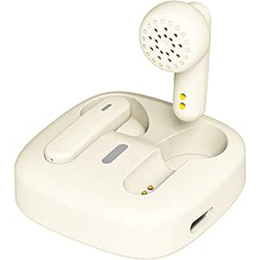 Fones de Ouvido Bluetooth 5.3, Verdadeiramente Sem Fio, 60H de Reprodução, Intra-Auricular Esportivo com Microfone, Cancelamento de Ruído, IPX6 À Prova D'Água, Som Estéreo (Bege)