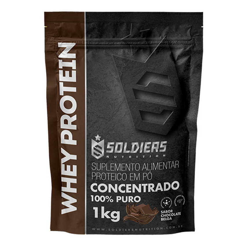 Whey Protein Concentrado 1kg Chocolate Belga Soldiers Nutrition