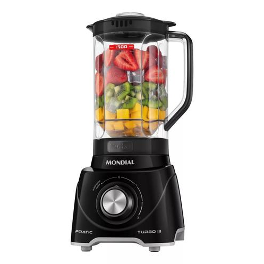 Liquidificador Pratic Turbo III Mondial 550W L-93-BG