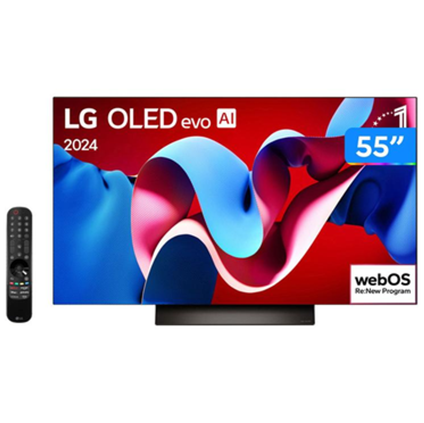 Smart TV 55 Polegadas LG OLED 4K Evo, 4 HDMI, 3 USB, ThinQ AI, Alexa - OLED55c4