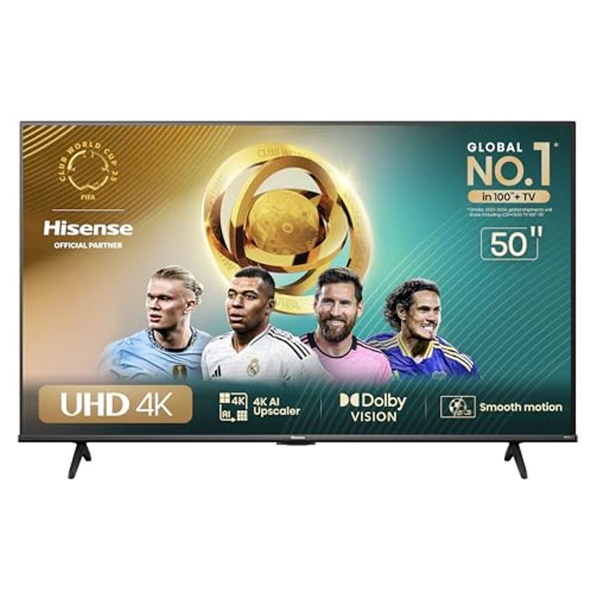 Hisense Smart TV UHD 4K DLED 50" Polegadas 50A6N com HDR10+ Dolby Vision Game Mode Controle por Voz Alexa Built-In AirPlay