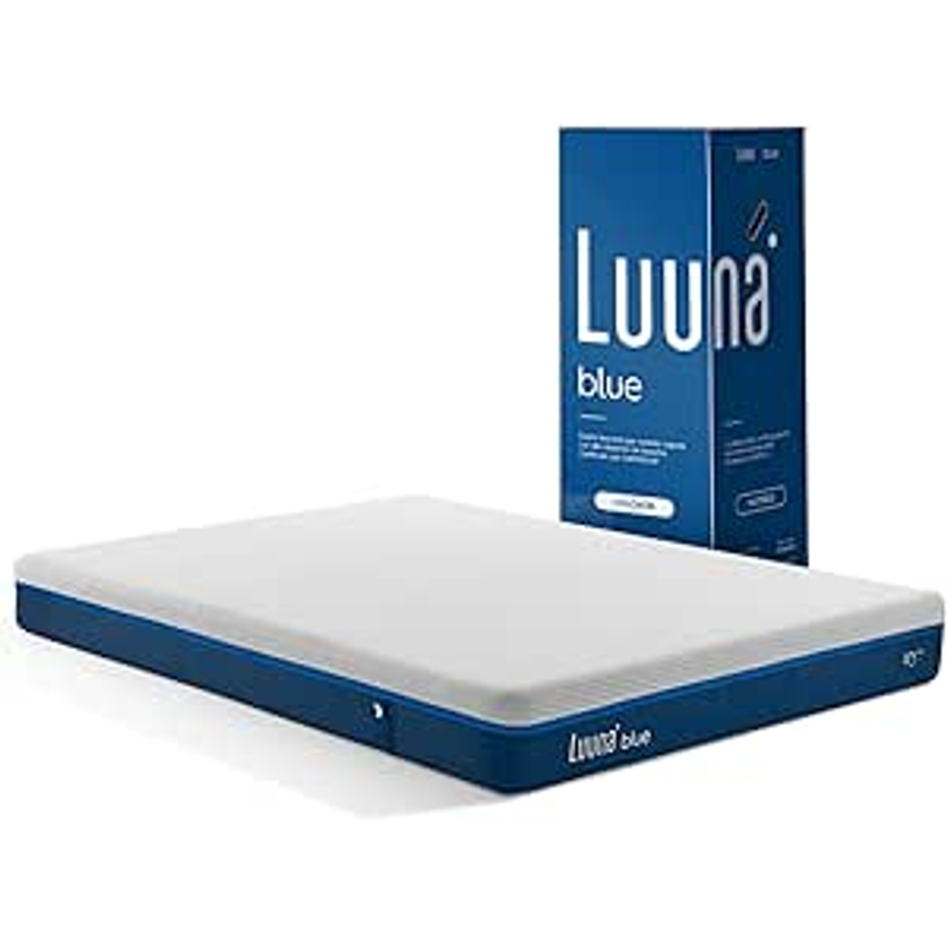 Colchão Luuna Blue Solteiro, Espumas Certificadas, Suporte e Conforto, Firme Confortável, 88cm x 188cm x 20cm