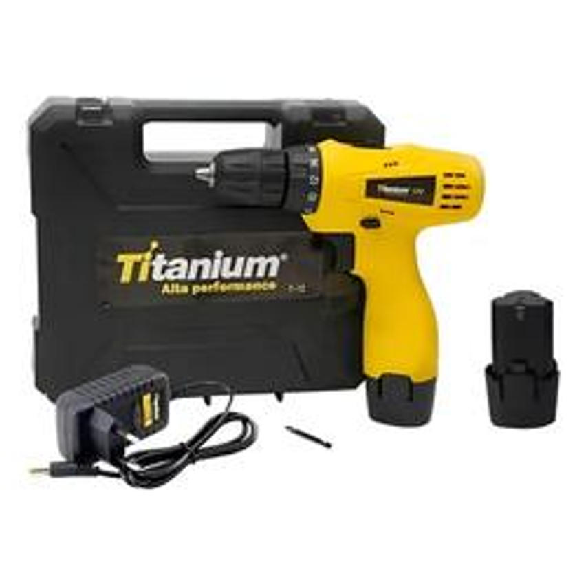 Parafusadeira 12v 1350rpm 3/8  2x1.2ah Com Maleta Titanium