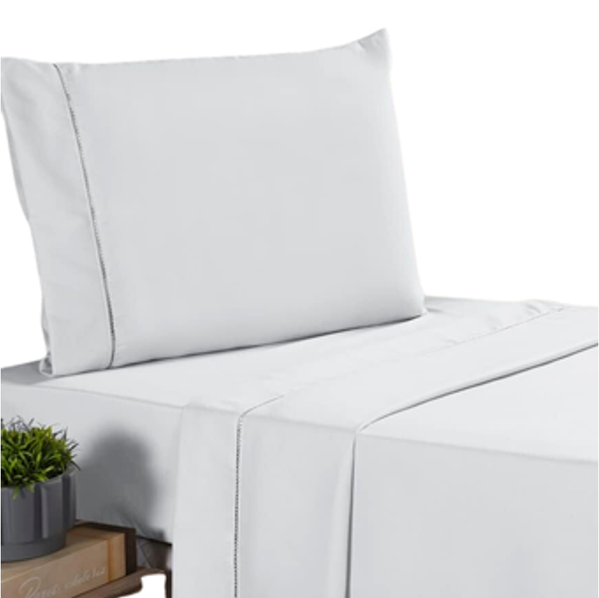 Jogo de Cama Classic Solteiro Percal 400 Fios Ponto Palito 03 Peças, Antiácaro, Anti-pilling com Toque Macio - Branco