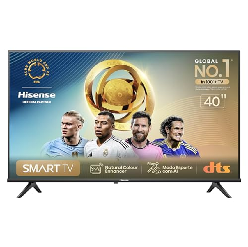 Hisense Smart TV FHD 40" Polegadas 40A4N com DTS Virtual X, Game e Sports Mode, Controle por Voz, Share to TV e Compatível com Alexa