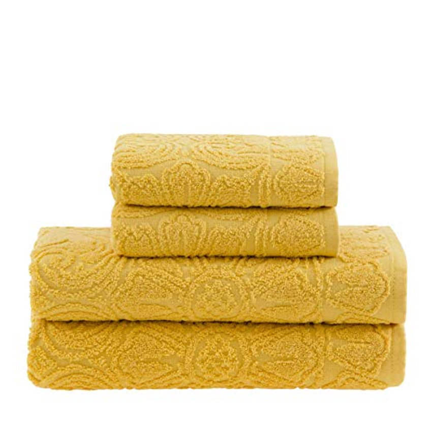 Buddemeyer Jogo de toalhas Florentina Banho Amarelo 4 peças