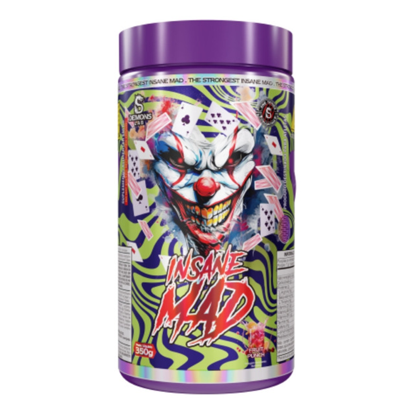 Pré-treino Insane Mad Pote 350g Demons Lab Fruit Punch Sabor Frutas Vermelhas