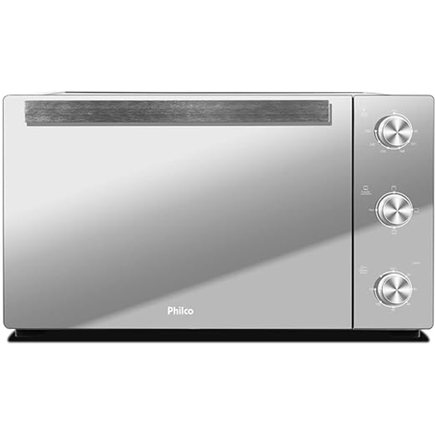 Forno De Bancada Elétrico Full Glass Espelhado Pfe50pe 50l Prata Philco 127v