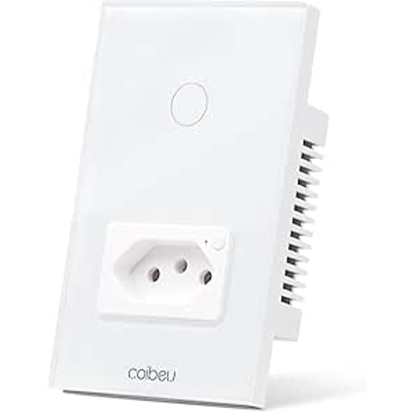 Interruptor Inteligente WiFi com Tomada, Interruptor Smart Sem Fio Doméstico Multifuncional, Controle Remoto de Eletrodomésticos Por Smartphonees, Interruptor Cronometrado, (1 botões)