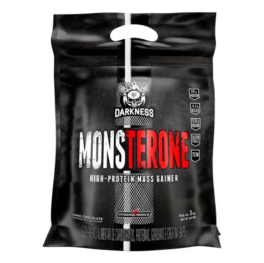 Hipercalórico Monsterone 3kg Darkness Creatina Power Sabor Morango