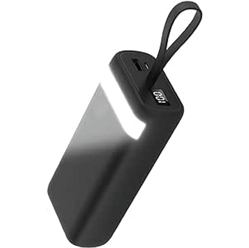 Carregador Sem Fio Universal Portátil Power Bank Turbo 20000mah Com 4 Cabos Saída Usb Tipo C/micro Usb/usb/usb Visor De Carga (preto)