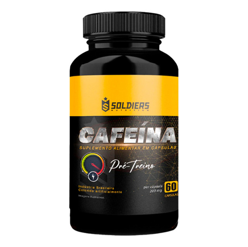 Cafeína 60 Caps - 200mg - Termogênico - 100% Pura - Soldiers Nutrition