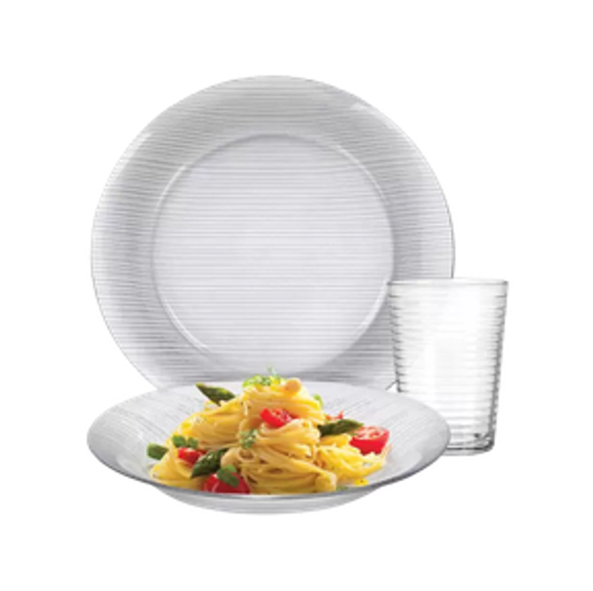 Aparelho de Jantar 12 Peças Duralex de Vidro - Redondo Diamante