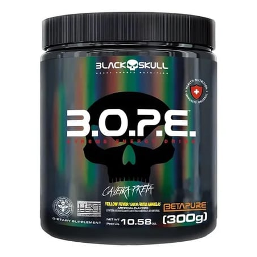 Suplemento Em Pó Black Skull Caveira Preta Series B.o.p.e Aminoácido B.o.p.e Sabor Frutas Amarelas
