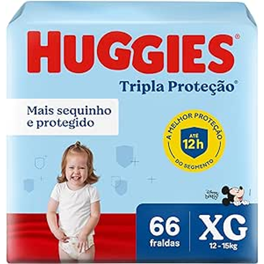 Huggies Fralda Tripla Proteção XG 66 Un