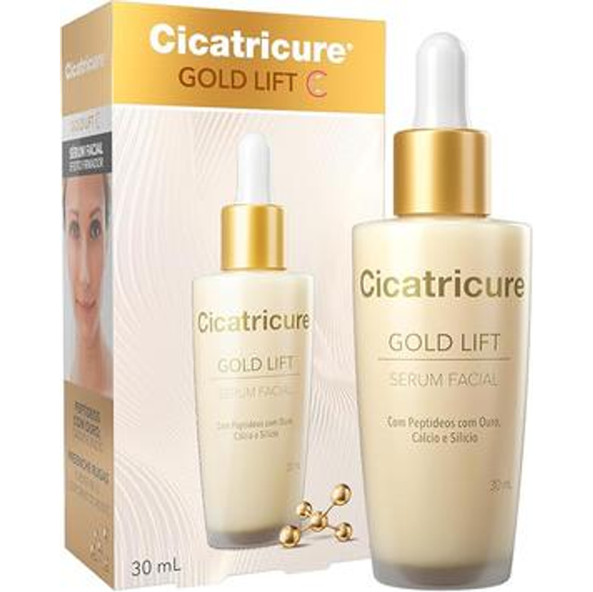 Cicatricure - Sérum Firmador Gold Lift, 30ml, Reduz rugas gravitacionais em 2 semanas