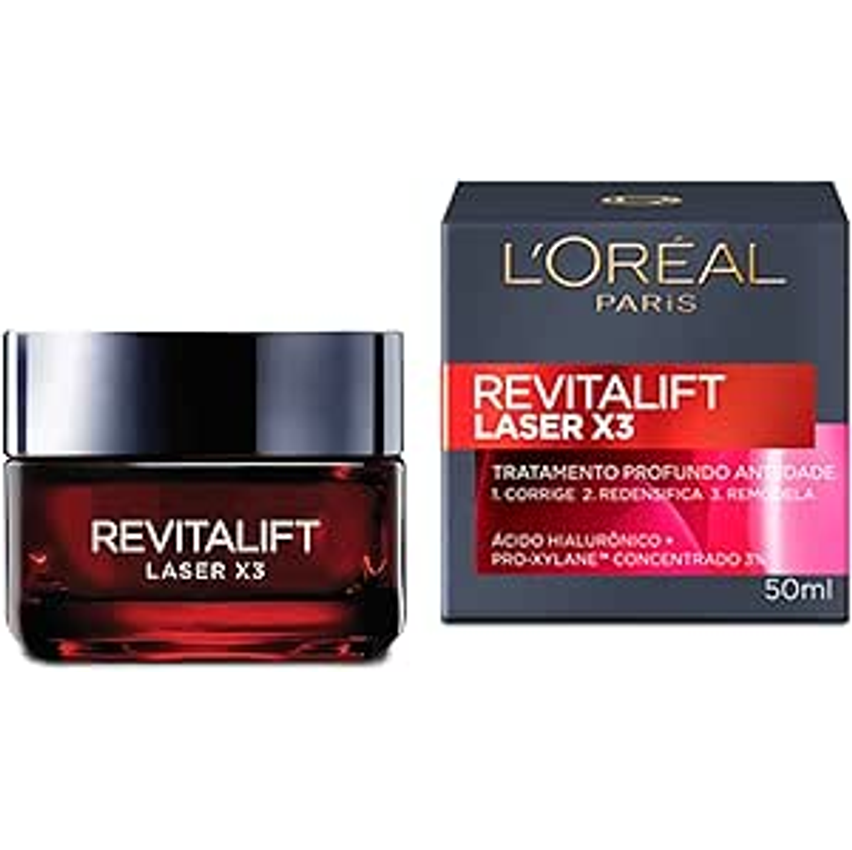 L'Oréal Paris Creme Facial Anti-idade Laser X3 Diurno Revitalift, 50ml