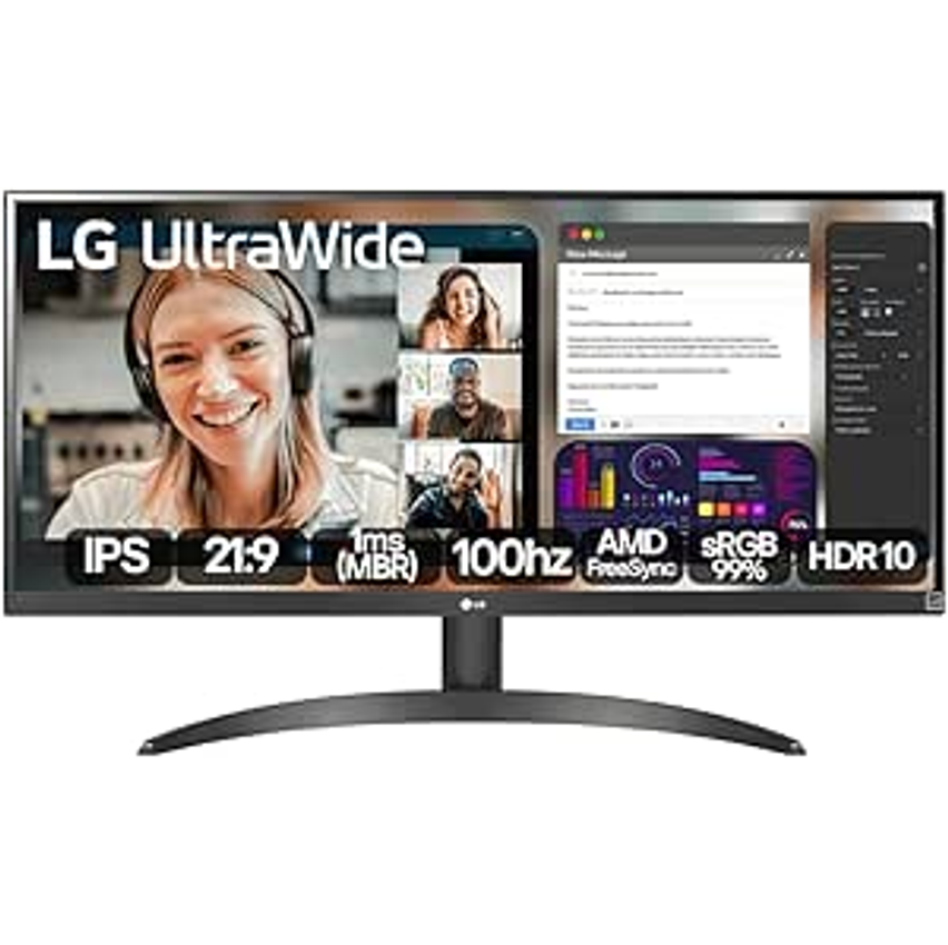 Monitor LG UltraWide™ - Tela IPS de 29", 21:9, HDR10, sRGB 99%, 100Hz - 29WQ500