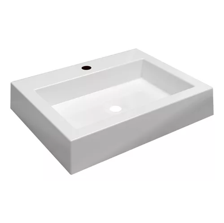 Cuba pia de apoio retangular 47x37cm para banheiro lavabo Esmeralda Beltempo