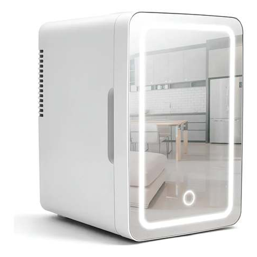 Mini Geladeira Espelhada Com Led 6l Trivolt 110v/220v/12v
