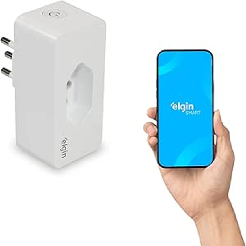 Plugue de Tomada inteligente 10A Elgin Bivolt Compatível com Alexa e Google Home