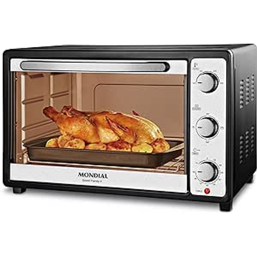 Forno Elétrico 52L Grand Family II, Mondial, Preto/Inox, 1800W, 127V - FRN-52-B