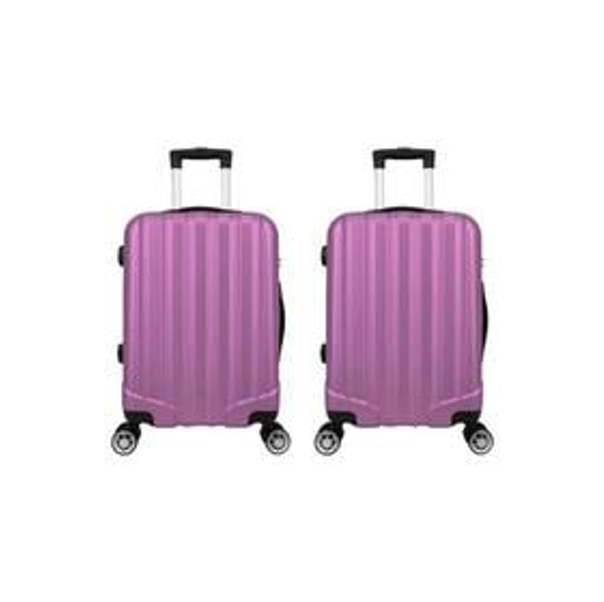 Kit 2 Malas de Bordo 10kg ABS 4 Rodas XH-A122 Rosa Prizi