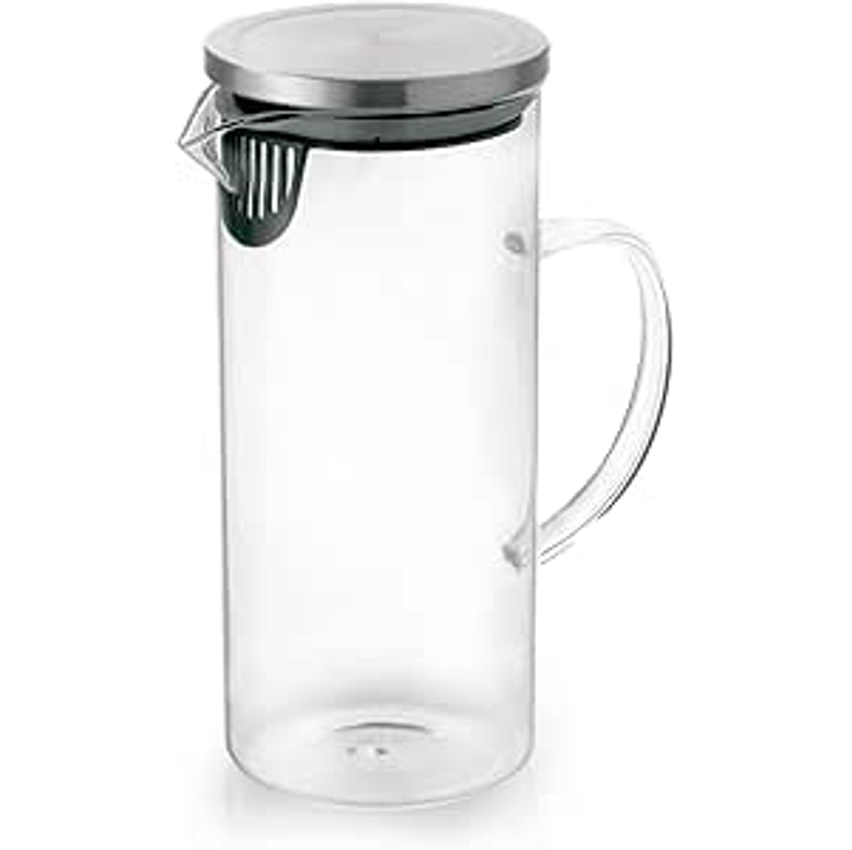 Jarra Vidro Borossilicato 1,5l Tampa Inox Resistente Cor Transparente