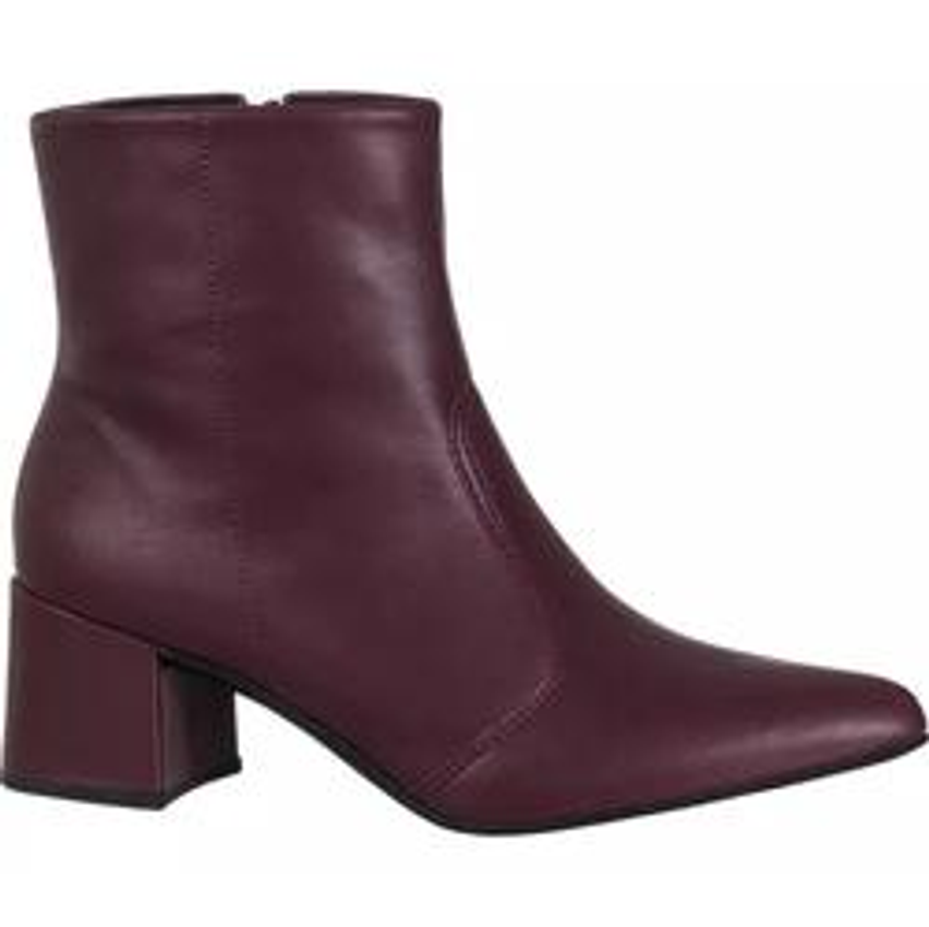 Bota Feminina Bico Fino Cano Curto Salto Clássica Elegante