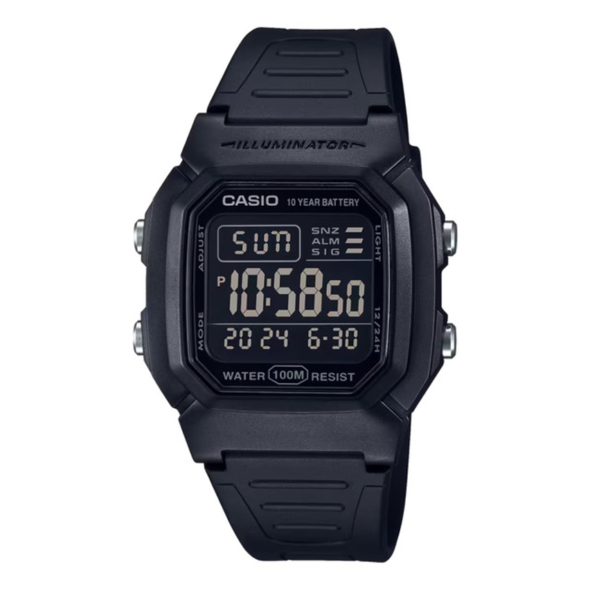 Relógio Casio Masculino Digital Negativo W-800h-1bvdf