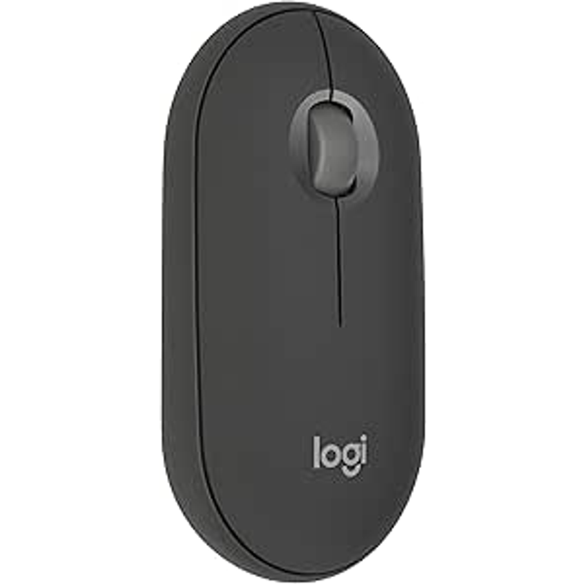 Mouse sem fio Logitech Pebble 2 M350s com Clique Silencioso, Design Slim Ambidestro, Conexão Bluetooth e Pilha Inclusa - Grafite