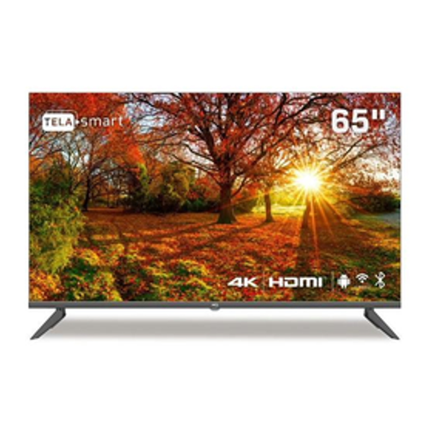 Smart TV 65" HQ 4K 3 HDMI 2 USB WI-FI Design Slim e tela Frameless