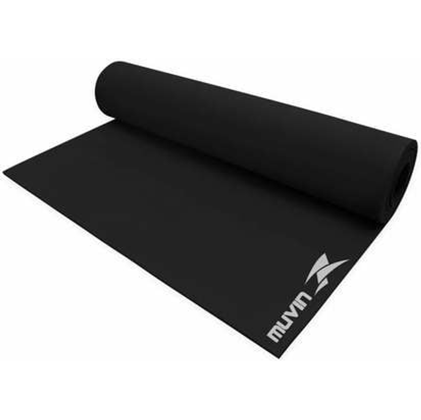 Tapete para Yoga em EVA Muvin Light - Tamanho 180cm x 50cm x 0,4cm - Indicado para iniciantes - Pilates, Estúdio Yoga, Ginástica e Treino (Preto)