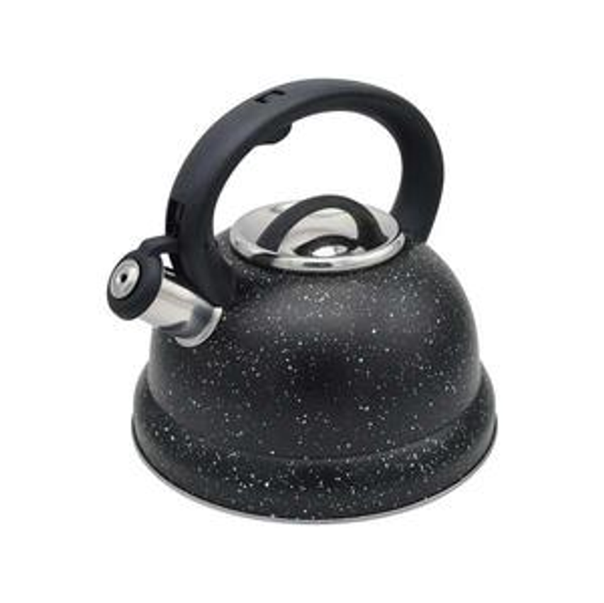 Chaleira Brinox Inox com Apito Preto Marble 2,7L Roma