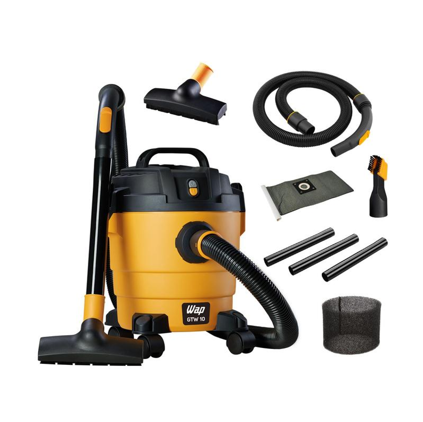 Aspirador de Pó e Água Wap GTW 10 com Porta - Acessórios 1400W Amarelo e Preto