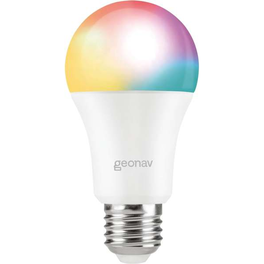 Hi by Geonav Lâmpada Inteligente Led 9W, Wi-Fi, E27, Branco Frio/Quente/RGBW 16 milhões de cores, Dimerizável, Controle no Aplicativo, 810 Lúmens, Bivolt, Compatível com Alexa e Google Assistente
