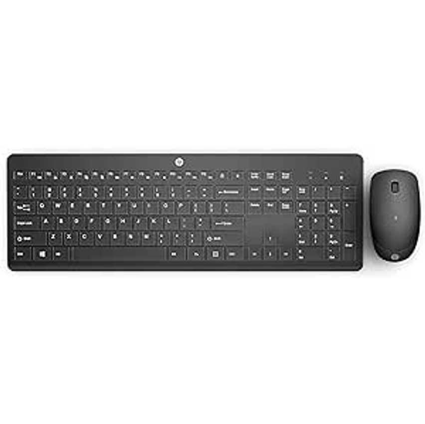 Combo de Teclado e Mouse Ergonômico Sem Fio com Conexão USB Wireless Digitação Silenciosa e Precisa Layout ABNT2 230 Preto HP - 18H24AA#AC4
