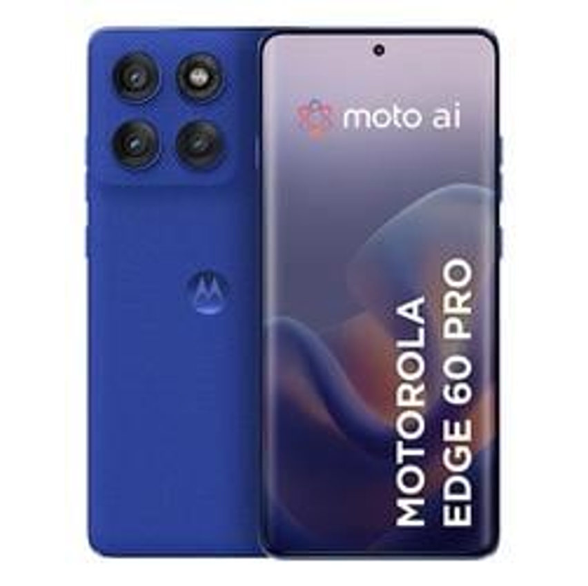 Smartphone Motorola Edge 60 Pro 5G Azul 256GB, 12GB RAM + 12GB Ram Boost, Tela 6.7" 120Hz, Câmera Sony LYTIA 700C 50MP e Dimensity 8350 Extreme