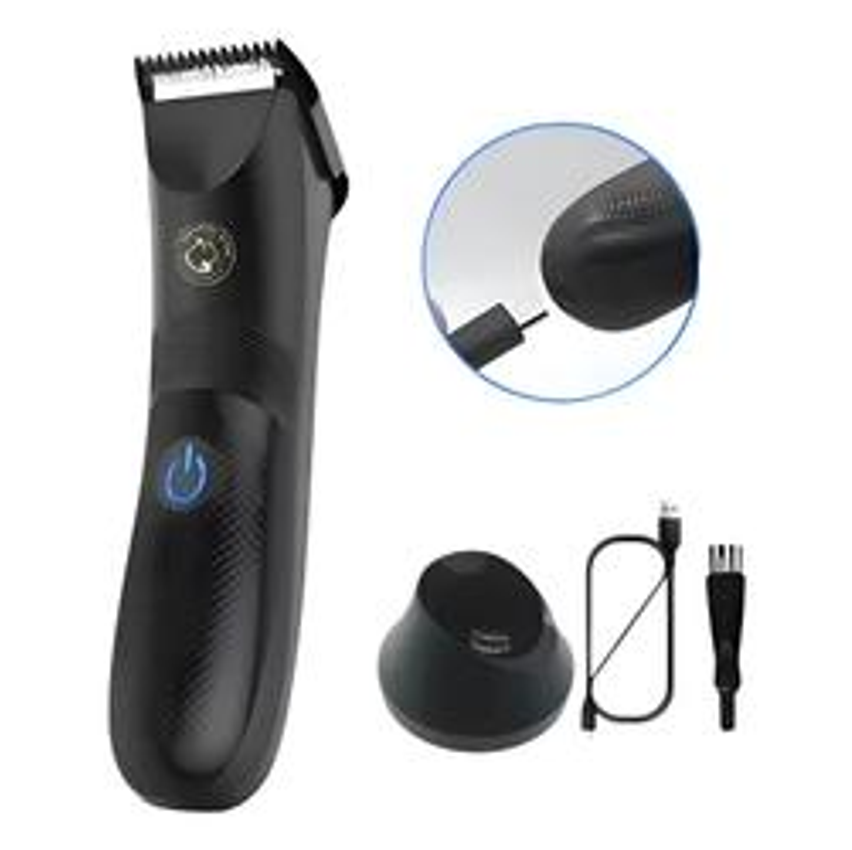 Aparador Pelo Barba Elétrico Anti Corte Prova D´agua C/ Led Preto