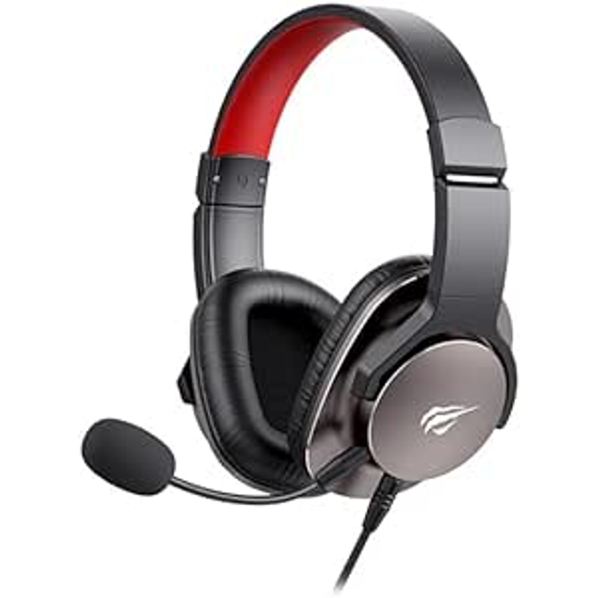 Havit Fone de Ouvido Headphone Gamer H2030S com Microfone Falantes de 50mm, Design Ergonômico, Compatível com PS4 / XBOX Ear Muffs Ultra Finos (3 mm), Conector 3,5mm