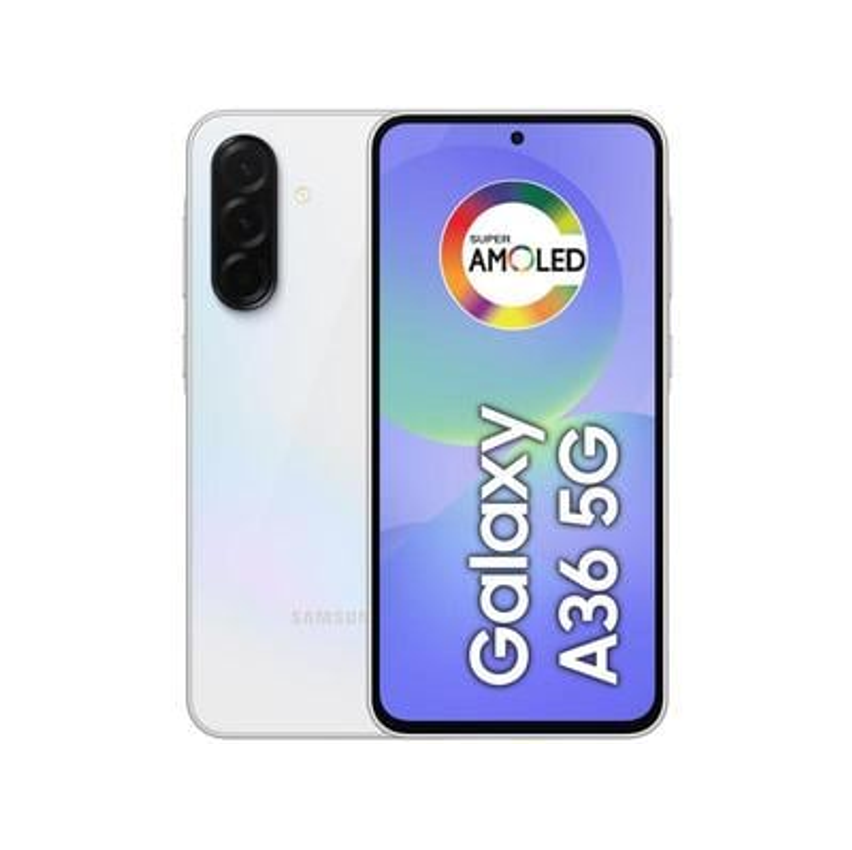 Smartphone Samsung Galaxy A36 128GB 6GB RAM 5G Branco Tela 6,7 Polegadas Bateria 5000 mAh