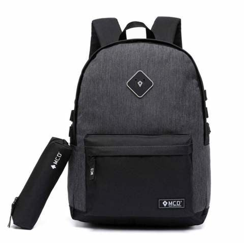 Mochila Faculdade Notebook Resistente Trabalho Grande - Preto + Cinza