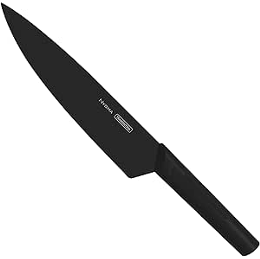 Faca Chef Tramontina Nygma com Lâmina em Aço Inox e Cabo de Polipropileno Texturizado Preto 8"
