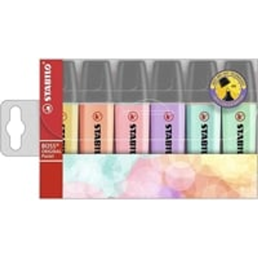 Marca Texto - Stabilo Boss Original Pastel – Estojo com 6 Unidades – Em 6 Cores Sortidas