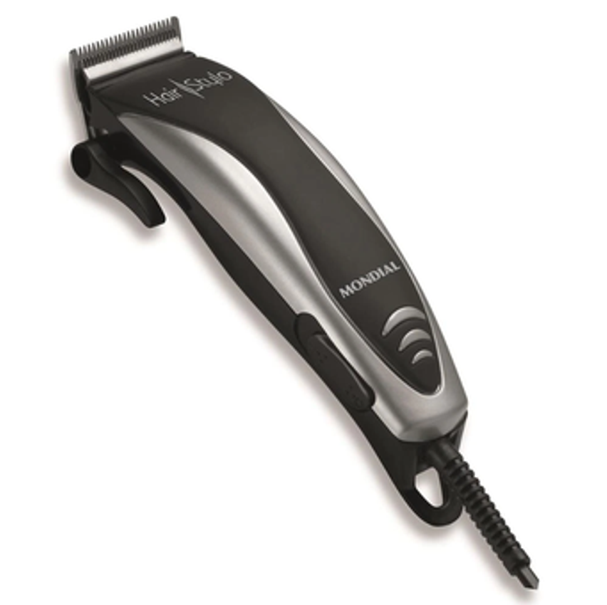 Máquina de Cortar Cabelo Mondial Hair Stylo CR-02 4 com Pentes - Prata/Preta 110V