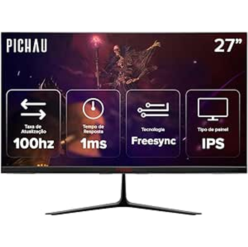 Monitor Gamer Pichau Athen V3 27″ Ips Fhd 1 Ms 100 Hz – Freesync – Hdmi/vga – Pg-ath27v3-bl01